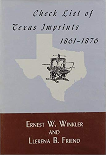 Check List of Texas Imprints, 1861–1876